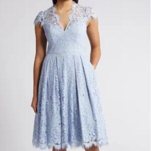 Eliza J Lace Fit & Flare Cocktail Dress